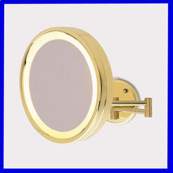 Large Brass 10 Lighted  MakeUp Mirror