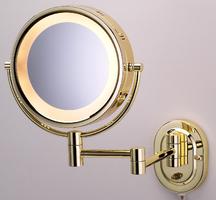 Brass Lighted 8 Diameter Make up Mirror