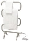 Satin Nickel Heatra Classic Portable Free Standing or Wall Mount Towel Warmer