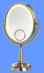 Oval Lighted Makeup Mirror 15X